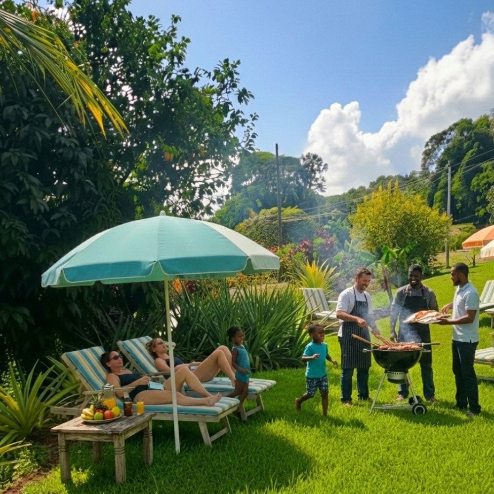 Jardin — barbecue et détente